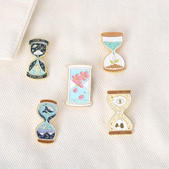 Hourglass Shape Paint Metal Badge Lapel Pin