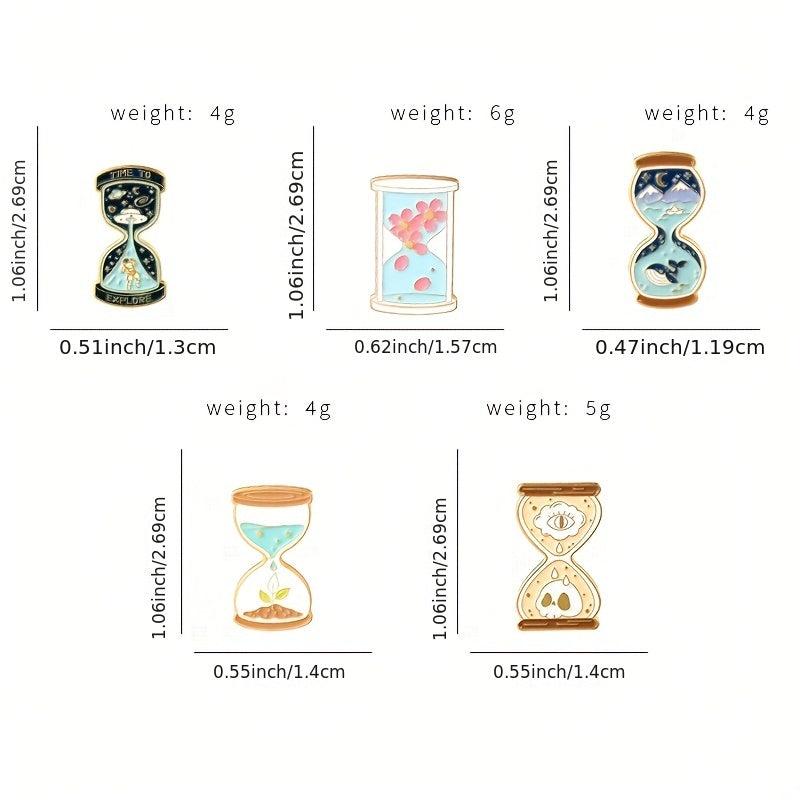 Hourglass Shape Paint Metal Badge Lapel Pin
