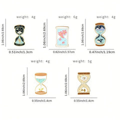 Hourglass Shape Paint Metal Badge Lapel Pin