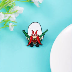 Red Long Beard Hunter Brooch Punk Lapel Pin Accessories