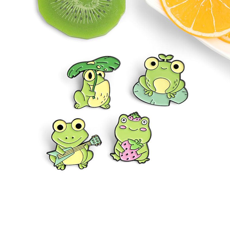 Cartoon Frog Brooch Playing Guitar Frog Brooch