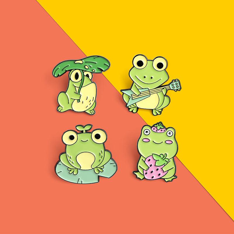 Cartoon Frog Brooch Playing Guitar Frog Brooch