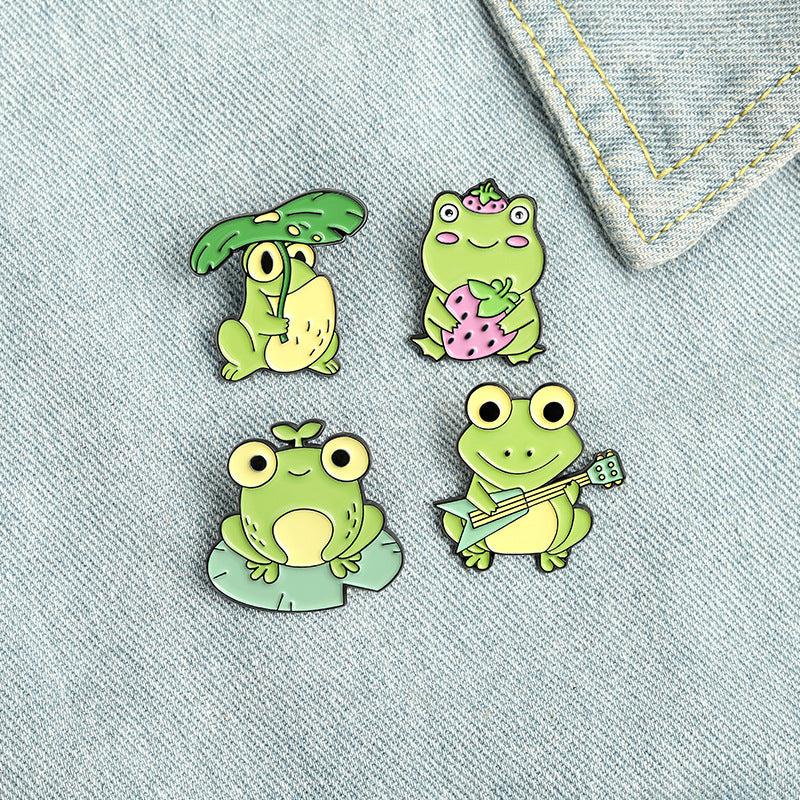 Cartoon Frog Brooch Playing Guitar Frog Brooch
