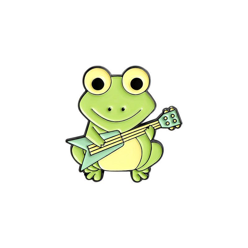 Cartoon Frog Brooch Playing Guitar Frog Brooch
