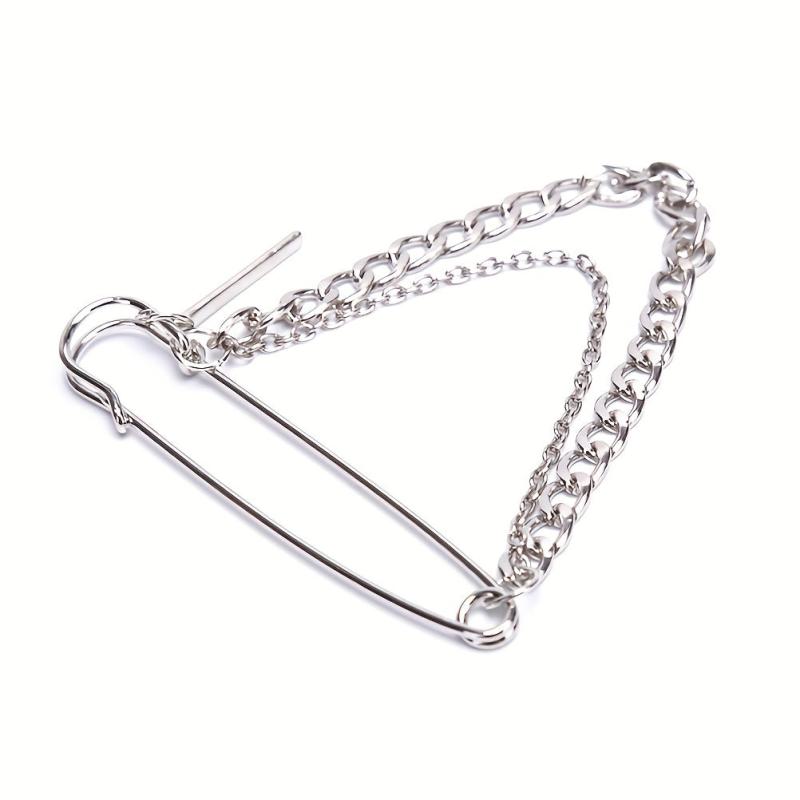 Classic Tassel Chain Pin Brooch Punk Hip Hop Jewelry