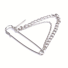 Classic Tassel Chain Pin Brooch Punk Hip Hop Jewelry