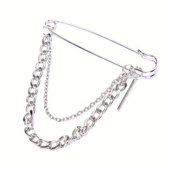 Classic Tassel Chain Pin Brooch Punk Hip Hop Jewelry
