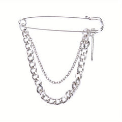 Classic Tassel Chain Pin Brooch Punk Hip Hop Jewelry