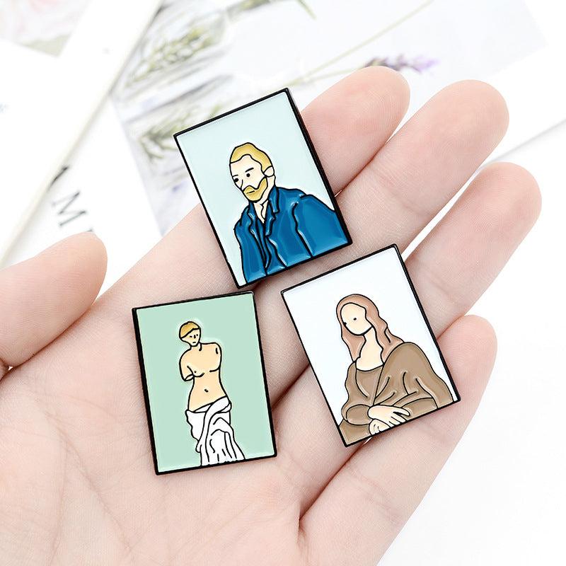 Cartoon Characters Brooch Buttons Aluminum Alloy Pins For Men