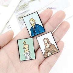 Cartoon Characters Brooch Buttons Aluminum Alloy Pins For Men