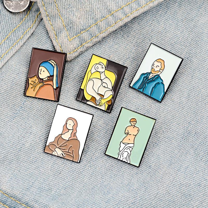 Cartoon Characters Brooch Buttons Aluminum Alloy Pins For Men