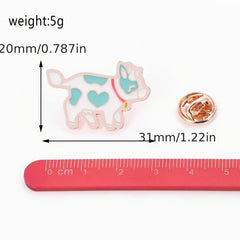 Creative Pink Cow Brooch Cartoon Animal Series Pins