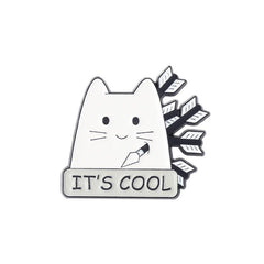 Sarcastic Cats Enamel Lapel Pins Funny Brooch