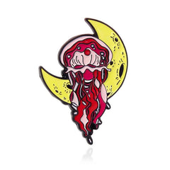 Reindeer Jellyfish Moon Brooch