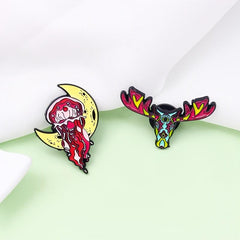 Reindeer Jellyfish Moon Brooch