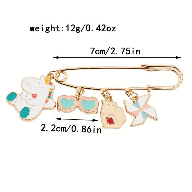 Spaceman Astronaut Clothes Pin Creative Cartoon Rainbow Pony Butterfly Brooch