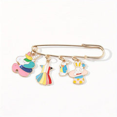 Spaceman Astronaut Clothes Pin Creative Cartoon Rainbow Pony Butterfly Brooch