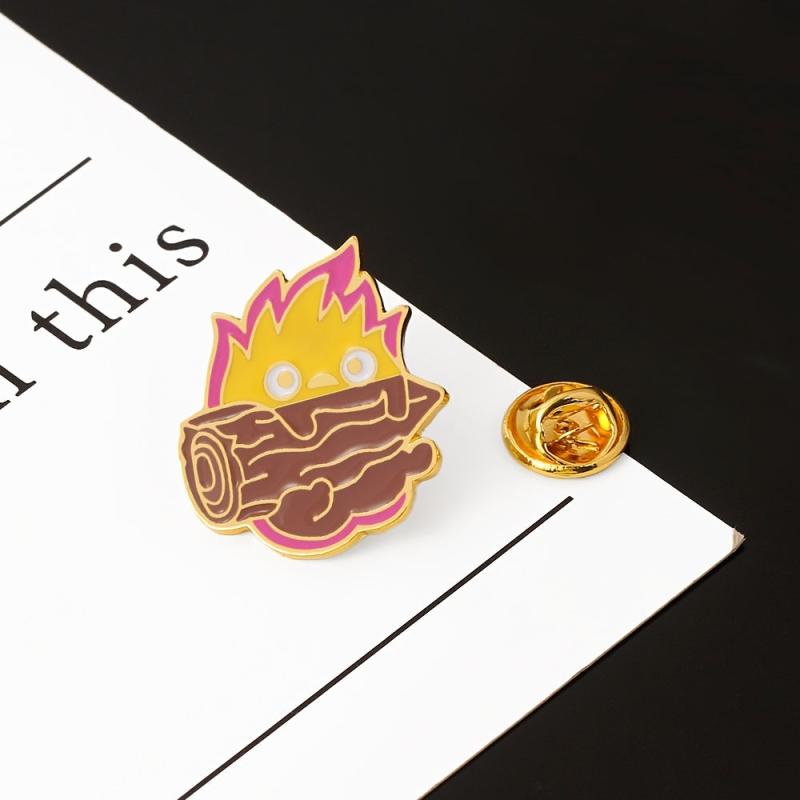 Anime Calcifer Enamel Pin Fire Elf Drip Oil Jewelry