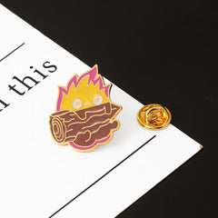 Anime Calcifer Enamel Pin Fire Elf Drip Oil Jewelry