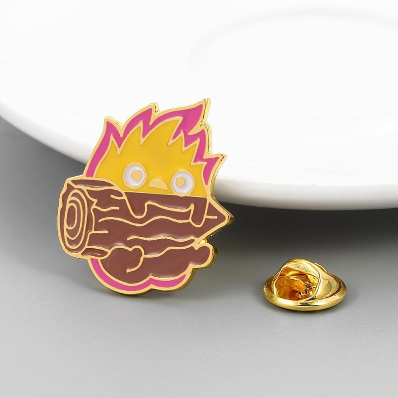 Anime Calcifer Enamel Pin Fire Elf Drip Oil Jewelry