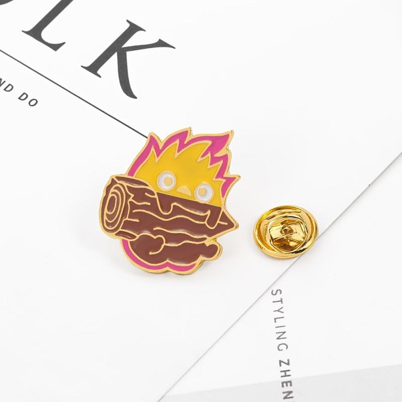 Anime Calcifer Enamel Pin Fire Elf Drip Oil Jewelry