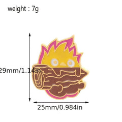 Anime Calcifer Enamel Pin Fire Elf Drip Oil Jewelry