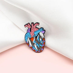Ice Mountain Heart Men's Brooch