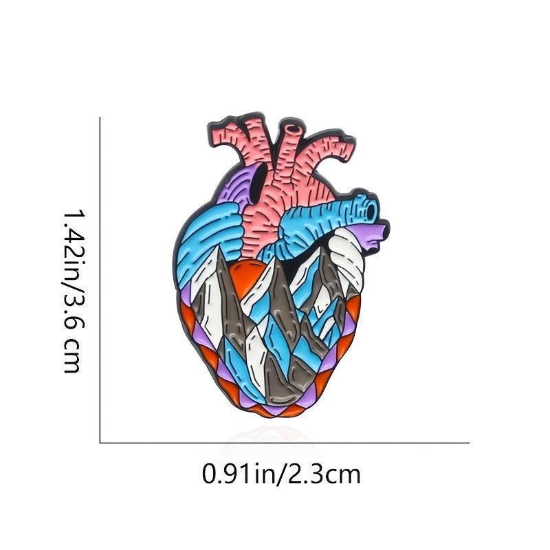 Ice Mountain Heart Men's Brooch