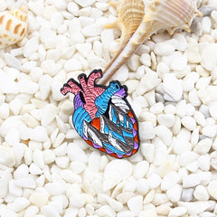 Ice Mountain Heart Men's Brooch