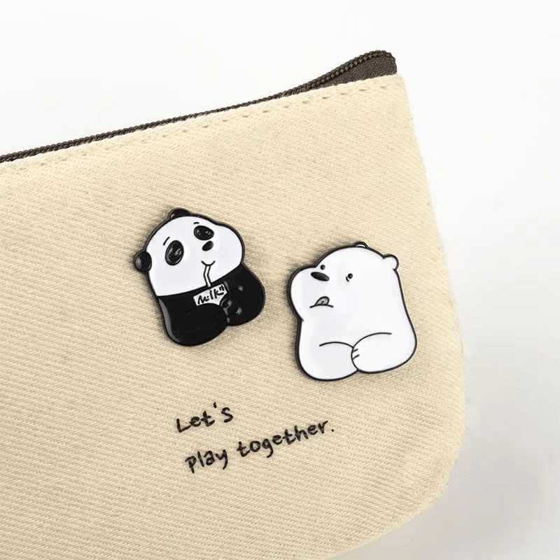 Cute Greedy Bear Cartoon Brooch Pin