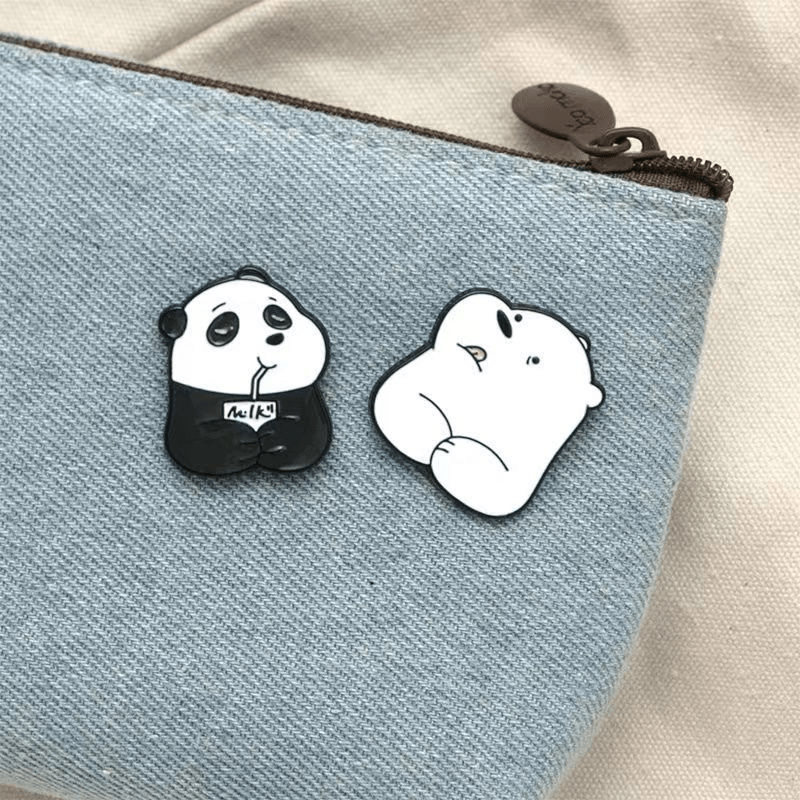 Cute Greedy Bear Cartoon Brooch Pin