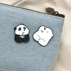 Cute Greedy Bear Cartoon Brooch Pin