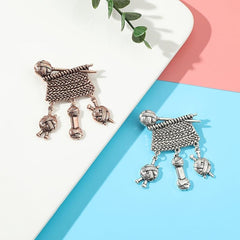 Retro Brooch Knitted Sweater Polished Yarn Ball Pendant Clothing Corsage
