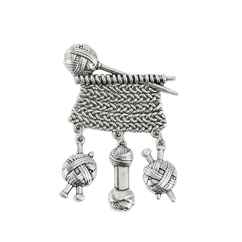 Retro Brooch Knitted Sweater Polished Yarn Ball Pendant Clothing Corsage