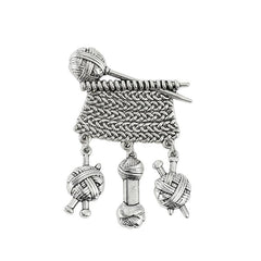 Retro Brooch Knitted Sweater Polished Yarn Ball Pendant Clothing Corsage