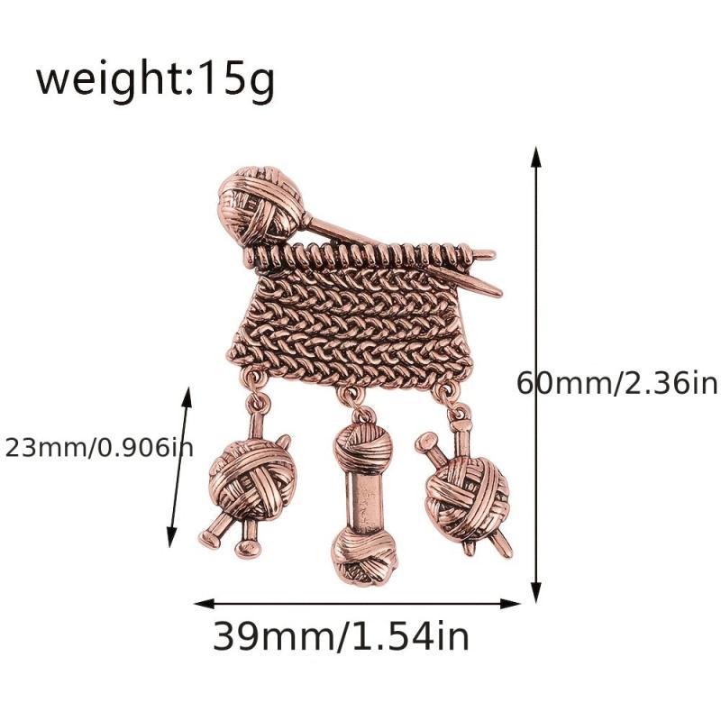 Retro Brooch Knitted Sweater Polished Yarn Ball Pendant Clothing Corsage