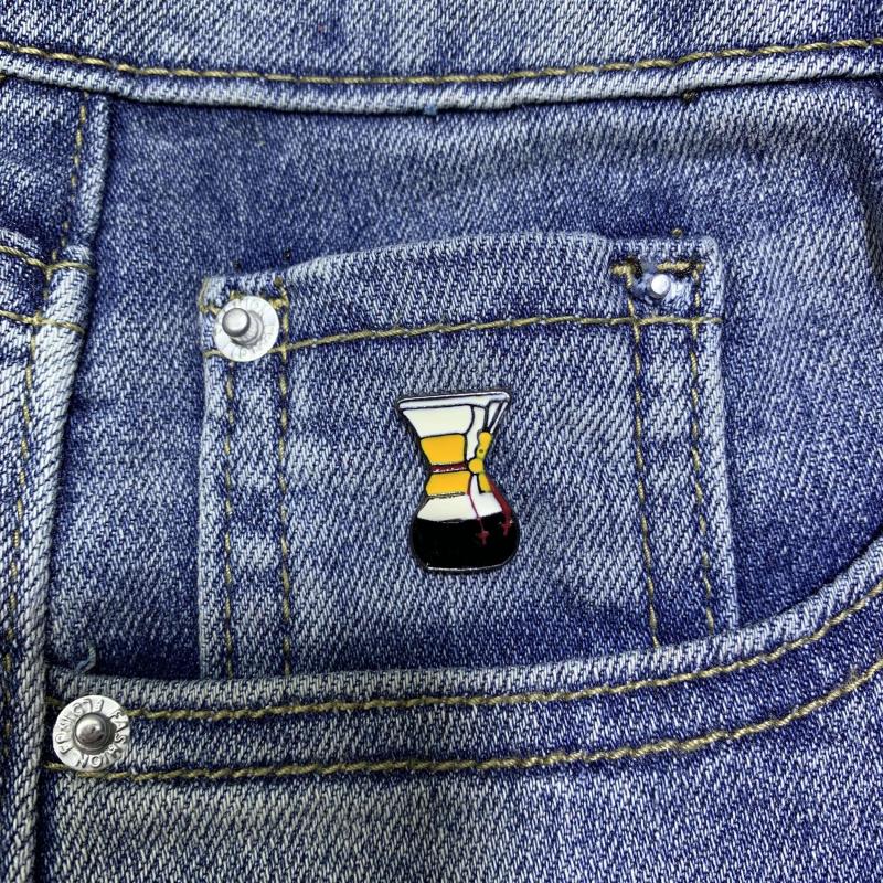 Funky Creative Coffee Series Brooch Pins Cartoon Pin Clothes Bag Accessories