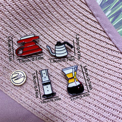 Funky Creative Coffee Series Brooch Pins Cartoon Pin Clothes Bag Accessories