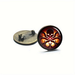 Vintage Round Pinback Button Brooch Pin Men