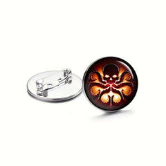 Vintage Round Pinback Button Brooch Pin Men