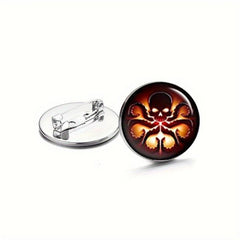 Vintage Round Pinback Button Brooch Pin Men