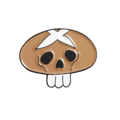 Skull Face Mushroom Brooch