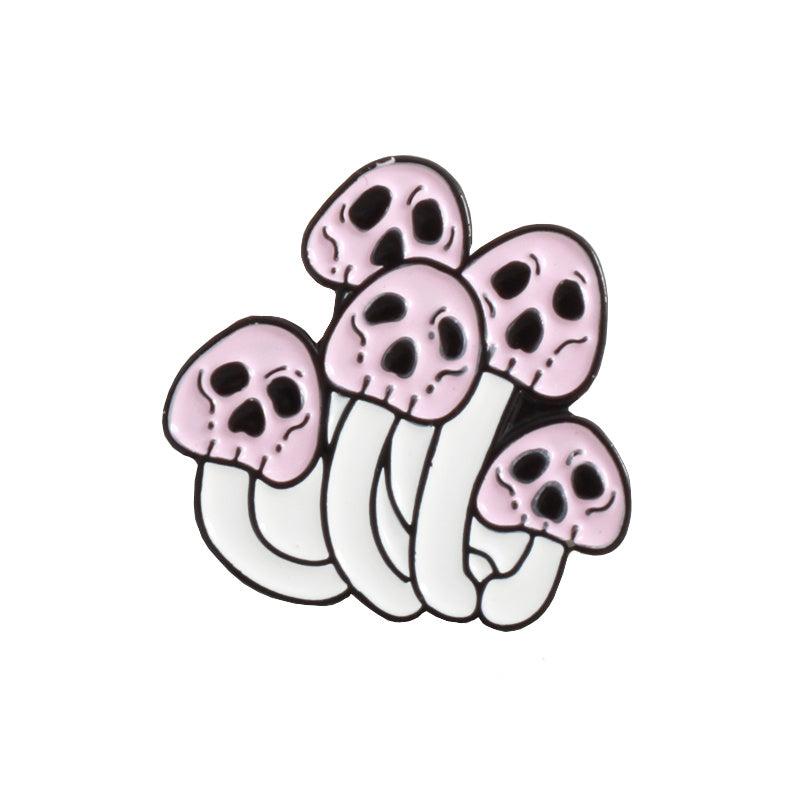 Skull Face Mushroom Brooch