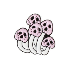 Skull Face Mushroom Brooch