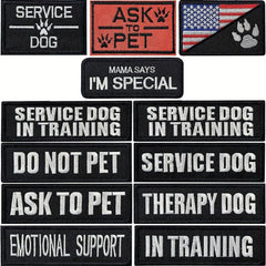 J CARP 12pcs Service Dog Patches Men Tactical Pet In Training Embroidered