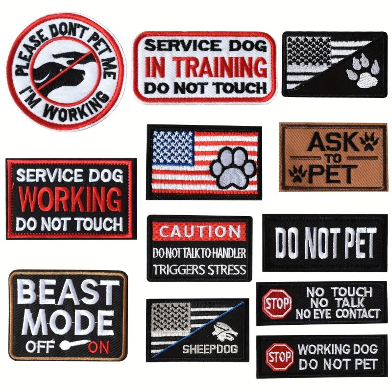 J CARP 12pcs Service Dog Patches Men Tactical Pet In Training Embroidered