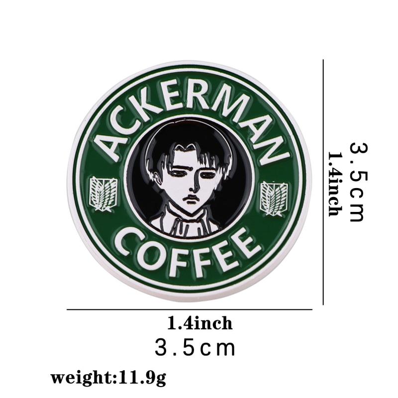 Anime Coffee Enamel Badges Brooches Lapel Pins Backpacks Jewelry
