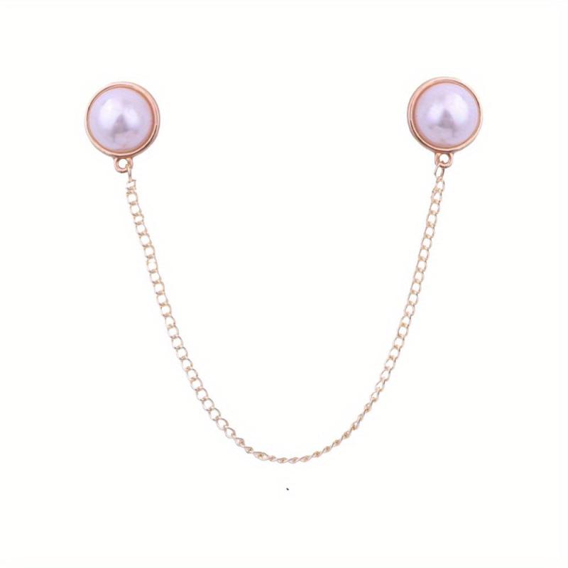 Pearl Chain Brooch Clothing Accessory Corsage