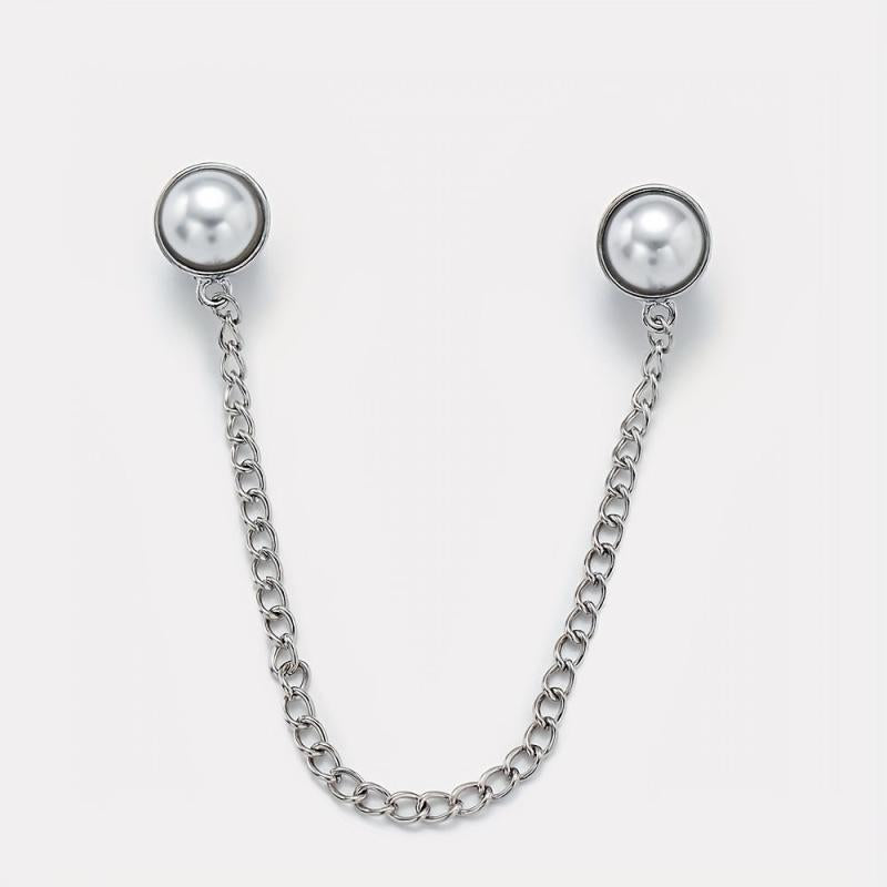 Pearl Chain Brooch Clothing Accessory Corsage