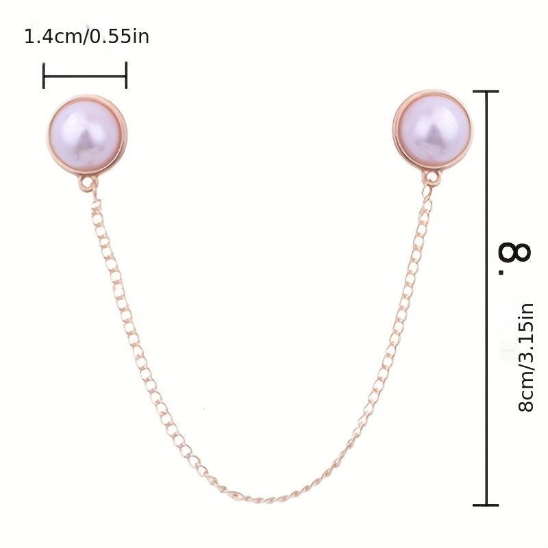 Pearl Chain Brooch Clothing Accessory Corsage